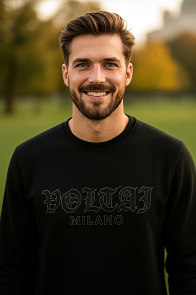 Voltaj Ανδρικό φούτερ με λαιμόκοψη Cora μαύρο