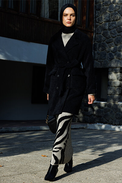 Setrms Kuşaklı Kruvaze Kaban