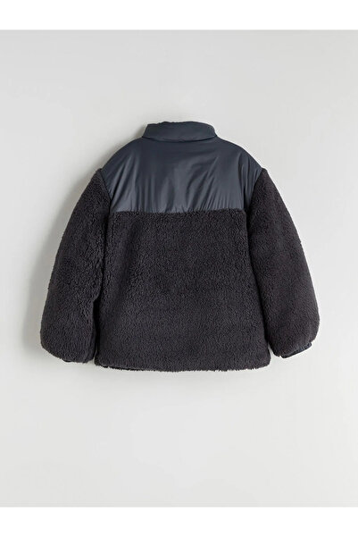 LC Waikiki LCW Kids Antracit guler ridicat Palton pentru băiat din pluș