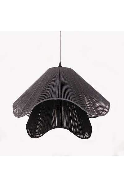 Mylamp WAVE Makrome İpli El Yapımı Sarkıt Lamba – Petrol Mavi 55x45 cm