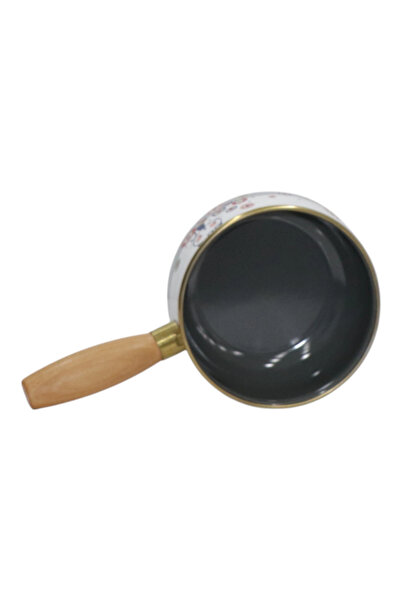 PR HOME Kitty Enamel Wooden Handle Saucepan and Sauce Pan 14 cm Domed