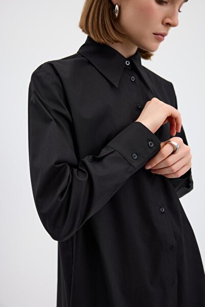 KADRİYE BAŞTÜRK Cotton Basic Shirt Black