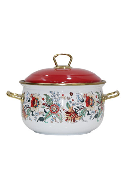 PR HOME Magnolia Deep Domed Enamel Pot 20 cm