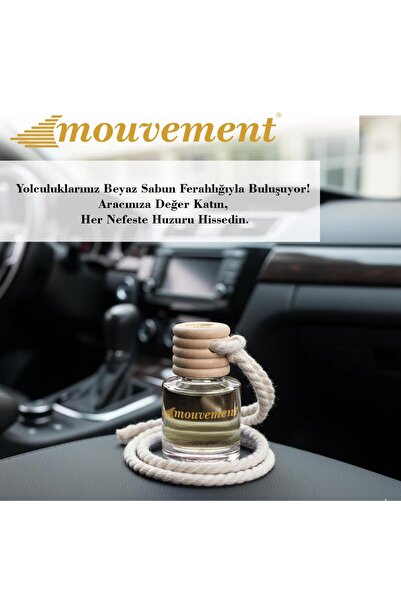 MOUVEMENT Beyaz Sabun 8 ml Oto Kokusu – Temizlik ve Ferahlığın Saf Hali