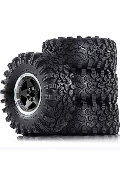 Choice إطارات زاحفة RC سوداء مقاس 2.2 وعجلات قفل معدنية 4 قطع لسيارة زاحفة RC...