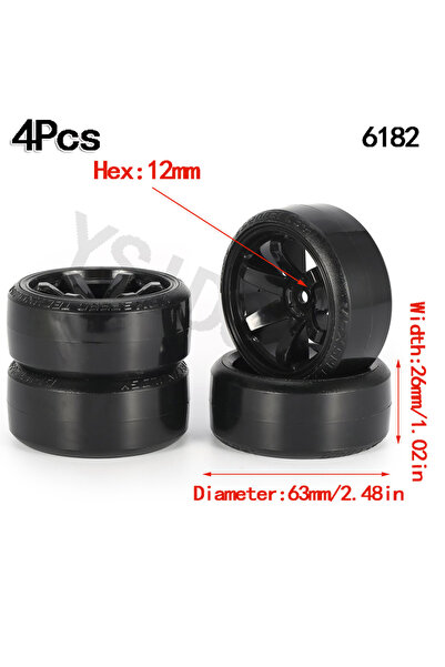 Choice 4 قطع 6182 4 قطع YSIDO إطار بلاستيكي صلب 63 مم/2.48 بوصة إطار عجلة 12 ...