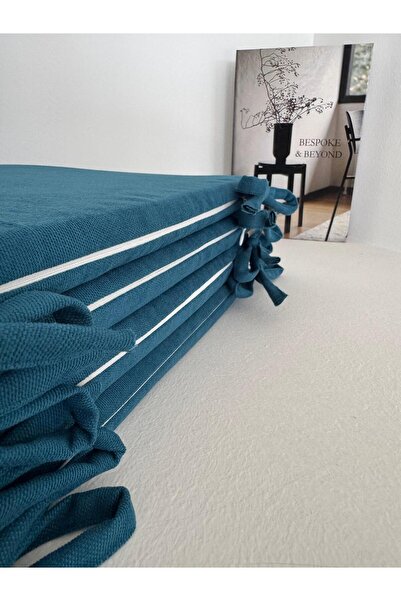 Bykutlay Home Collection 40*40*2,5 SÜNGERLİ,FERMUARLI,BAĞCIKLI SANDALYE MİNDERİ