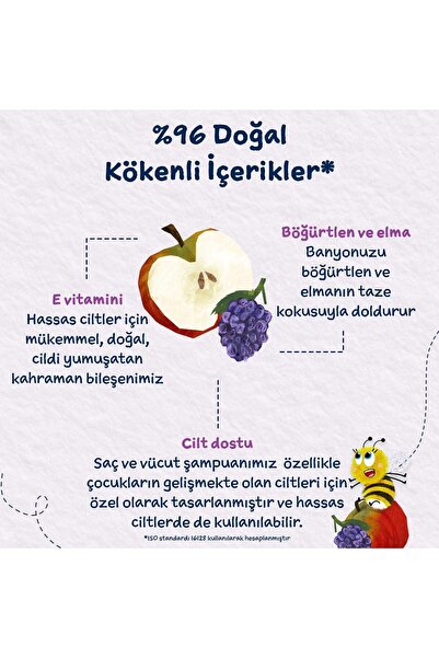 Childs Farm Böğürtlen ve Organik Elma Özlü Çocuk Saç ve Vücut Şampuanı 250ml