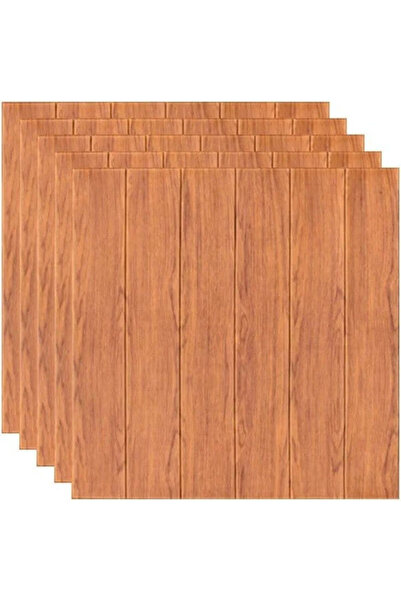 Lignadecor Set 10 3D Wallpaper Tiles Reddish Brown Wood Panels |