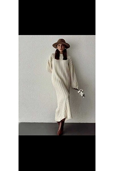 Cemre Life Γυναικείο πλεκτό φόρεμα άνετης εφαρμογής – Χειμερινό μοντέλο oversize