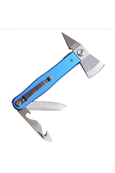 dalimag Mini Toporas cu Cap Rotativ, cutit si desfacator, Prindere Curea, Husa, Multifunctional, din otel, 1