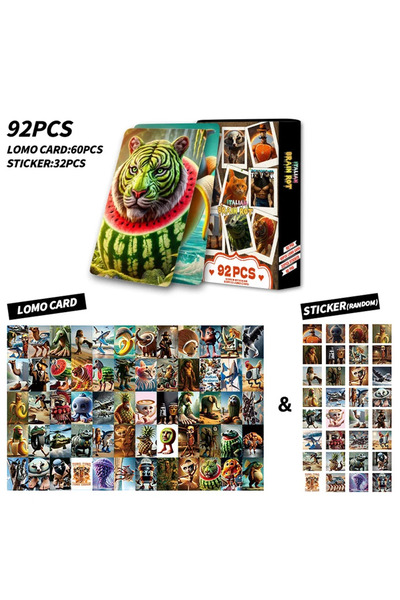 Choice 92PCS 92Pcs Tralalero Tralala Cards Tungtung Sahur Brainrot Anime Card Kids Party Game New Photo Col