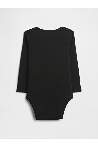 GAP Bebek Koyu Gri Grafik Desenli Bodysuit