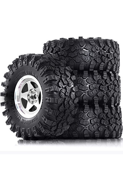 Choice إطارات فضية 2.2 RC Crawler وعجلات معدنية Beadlock 4 قطع لسيارة RC Craw...