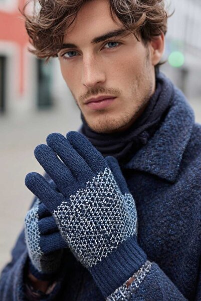 LAGRANZE Візерункові чоловічі рукавички з ангори