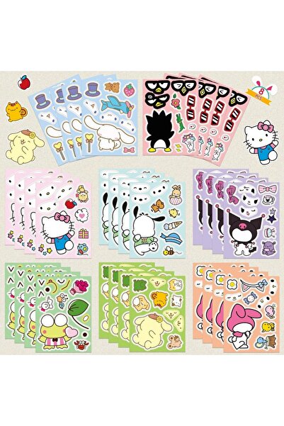 Choice 16 قطعة 8/16 ورقة ملصقات ألغاز أنمي سانريو اللطيفة من كورومي كيتي، مطا...