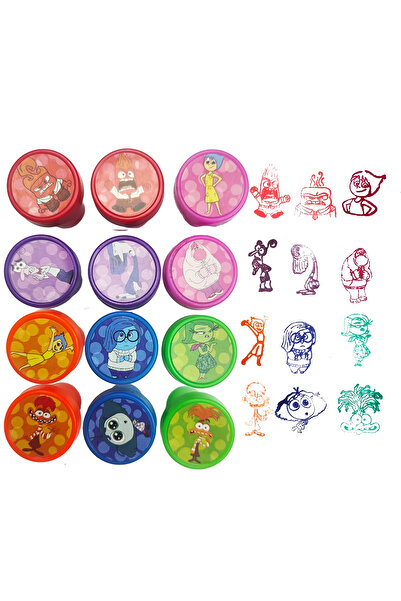 Miniso 12pcs Stamp 12pcs Inside Out 2 Seal Stamps Party Favors Birthday Gifts for Kids Self-Inking Stamps G