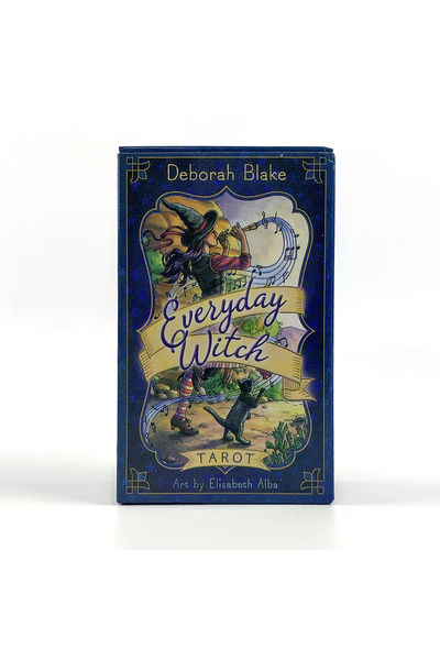 Choice DEEP BLUE 1 Box Everyday Witch Tarot Deck with Guidebook - 78 Card Set, Witchcraft Themed Party Game
