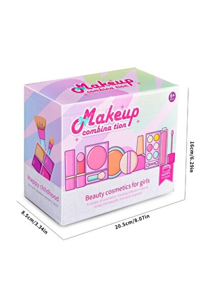 Choice 22Pcs Girl Pink Unicorn Makeup Set with Box - Plastic Cosmetic Set, Non-Edible Toy Beauty Tools, Dre