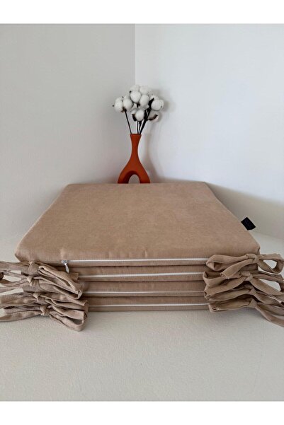 Bykutlay 40*40*2,5 SÜNGERLİ,FERMUARLI,BAĞCIKLI SANDALYE MİNDERİ