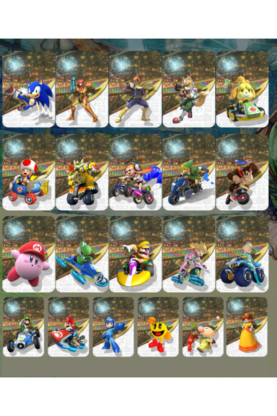 BANDAI 21 pcs mini card New 21pcs Mario Kart 8 Amiibos Mini Cards NFC Tag Cards for Switch and Wii U--Kawai