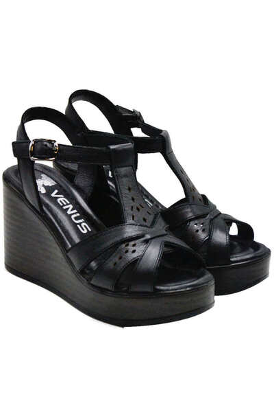 Venüs Kadın Dolgu Topuk Deri Sandalet 2310814Y