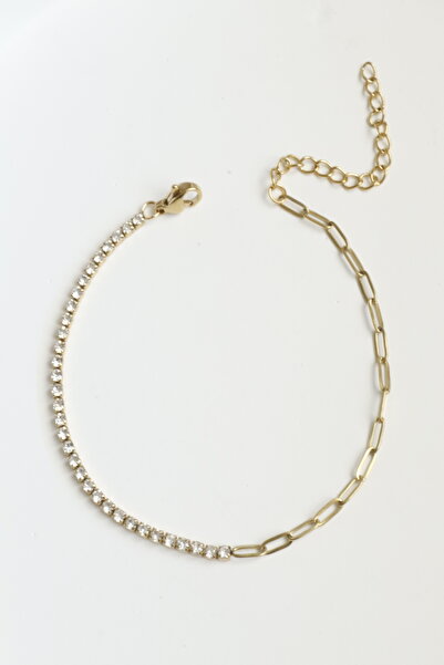 DEMOKAN Women's Steel Bracelet Thin Waterway Ellipse Mix Chain Bracelet