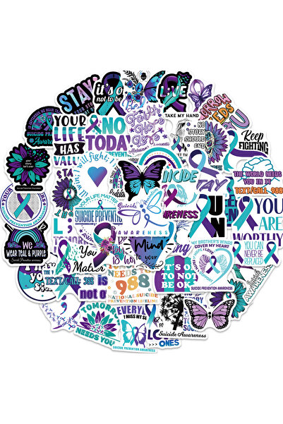 Choice 50 قطعة من ملصقات التوعية بمنع الانتحار لأجهزة الكمبيوتر المحمول ودفتر...