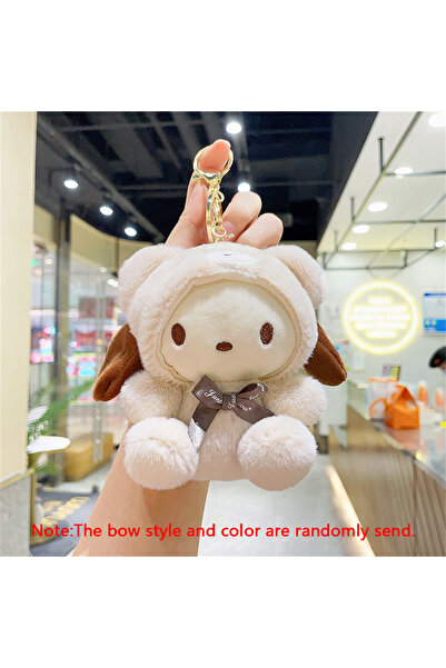 Miniso 1Pcs-Pochacco Sanrio Plush Cinnamoroll Keychain Cute Melody Figure Dolls Keyring Schoolbag Accessori