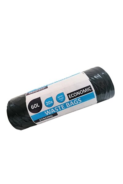 Economic Σακούλες καθαρισμού 60L, 20 ανθεκτικά μαύρα τεμάχια