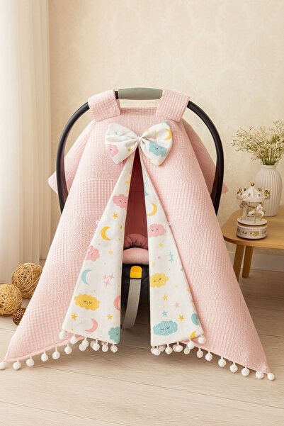 BeygeBaby غطاء عربة أطفال مصنوع من القطن بنسبة 100%، طبقة مزدوجة، من قماش الو...