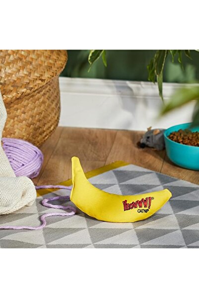 YEOWWW ! Banana Cat Toy – Premium Bite Toy for Cats, Cotton Fabric Filled with Catnip, 17 cm