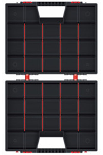 kistenberg Tool and Equipment Organizer Suitcase Type, Double, Kistenberg, 49 x 39 x 13 cm, Black/Red