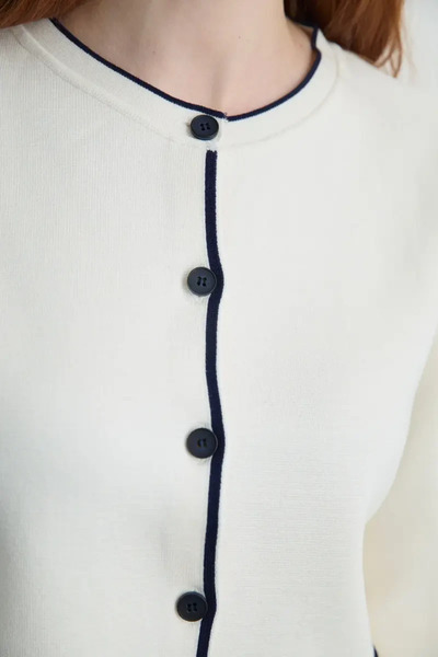 Gusto Πλεκτό Ζακέτα - Εκρού