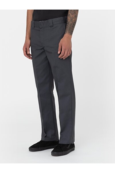 Dickies Γκρι ανδρικό στενό ίσιο παντελόνι 873 Work Pant Rec, σε χρώμα ανθρακί