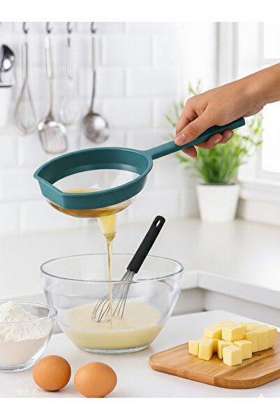 MappleHome قمع شفاف بمقبض أزرق - قمع عملي ومتين لنقل السوائل