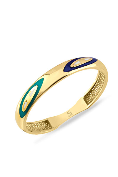 Aslı Gold Mineli Trend Altın Göz Yüzük (YZK0494)