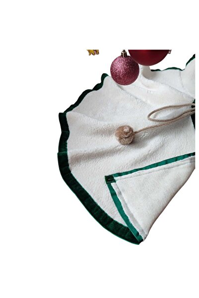 MODA NUR Christmas Tree Skirt, Pine Tree Foot Carpet Cover, Off-White Color, Plush 70 cm