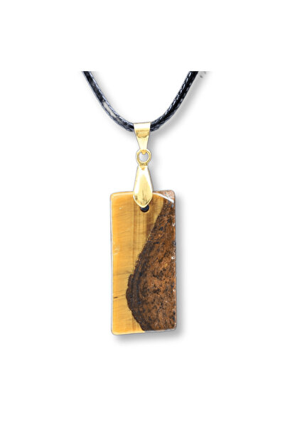 craftmystic Colier cu ochi de tigru de formă neregulată pentru protecție și e...