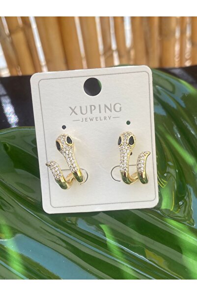 XUPING JEWELRY ÇELİK KÜPE TAŞLI YILAN MODEL