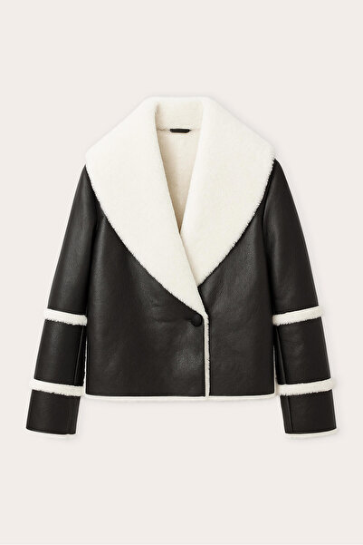 Touché Privé Γούνινο βέγκαν δερμάτινο μπουφάν