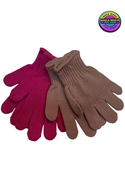 ww waka waka kids store Unisex Children's Knit Gloves Set of 2 – Warm, Flexible Winter Gloves