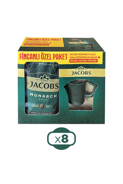Jacobs Monarch Gold 200 gr İkonik Fincanlı Set x 8 Adet