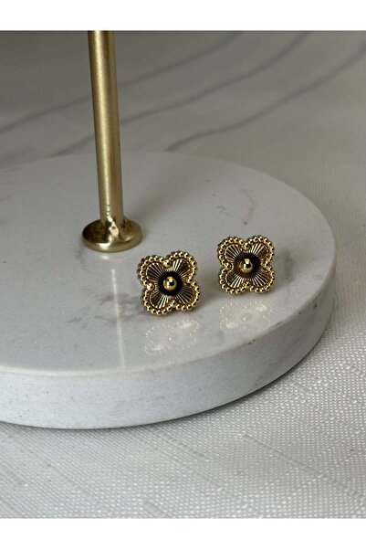 gingillo aksesuar Çelik Gold Yonca Küpe