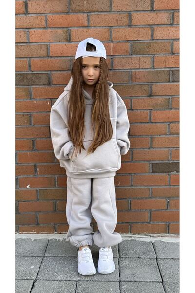 Oversize unisex şardonlu takım