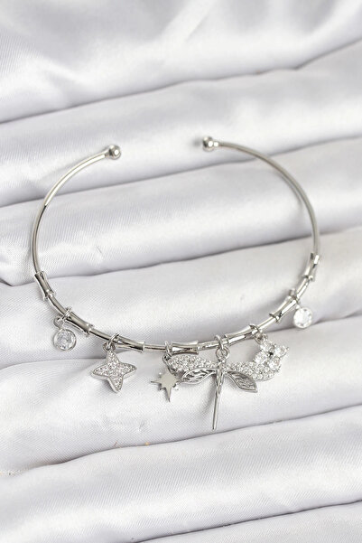 Skygo سوار نسائي من النحاس الفضي اللون بتصميم يوسيفتشوك الساحر