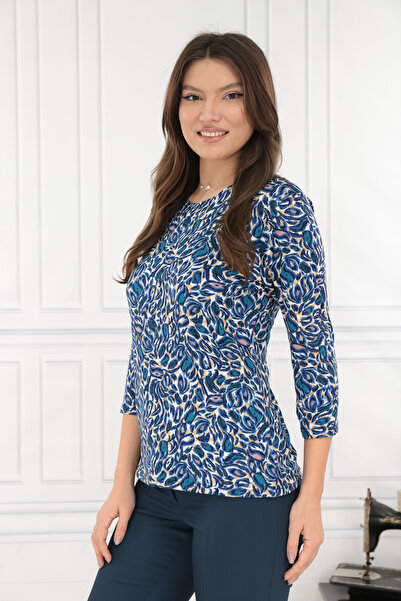 Trend Land Bluza cu imprimeu abstract albastru-galben