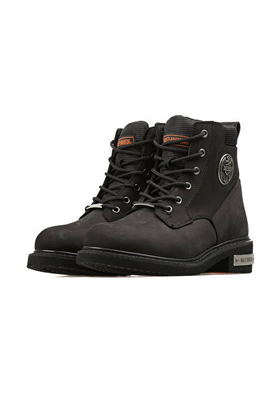 Harley Davidson Μαύρα ανδρικά μποτάκια 025M100128-Black-Nubuck
