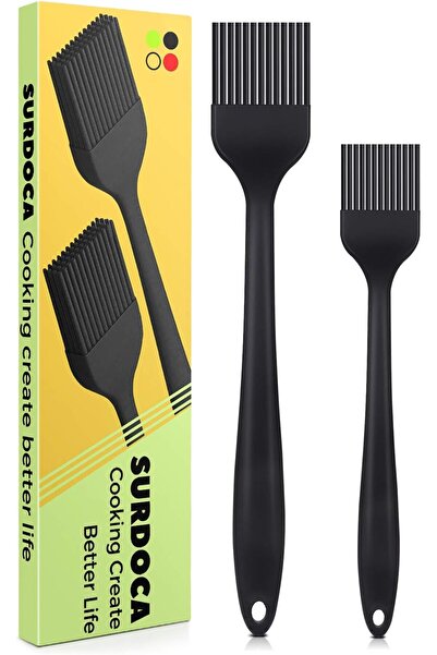 SURDOCA Silicone Pastry Brush Set - 8.2 Inch & 10.1 Inch, BPA-Free, Food-Safe Silicone Brushes, Heat