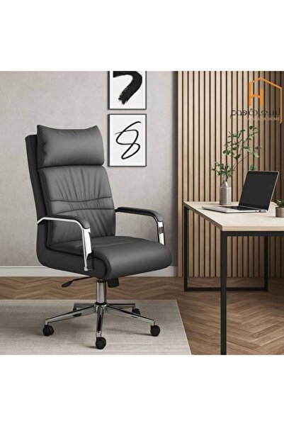 Al Saada Home Fast-selling Swivel Mobile Office Chair - Gray - 59×62×115 cm